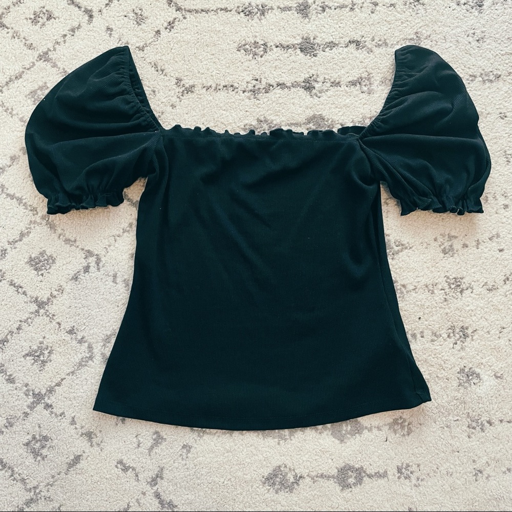 Puff Ruffled Sleeve Top